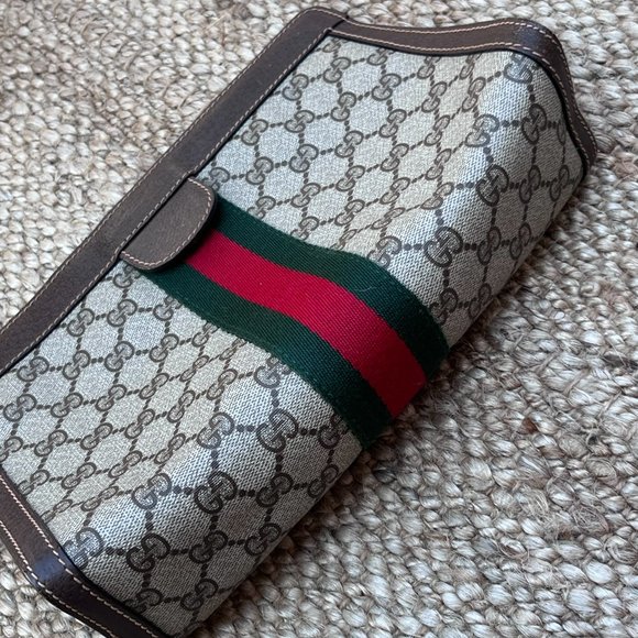 Gucci Vintage 1980s GG Supreme Web Clutch Bag - Picture 3 of 5